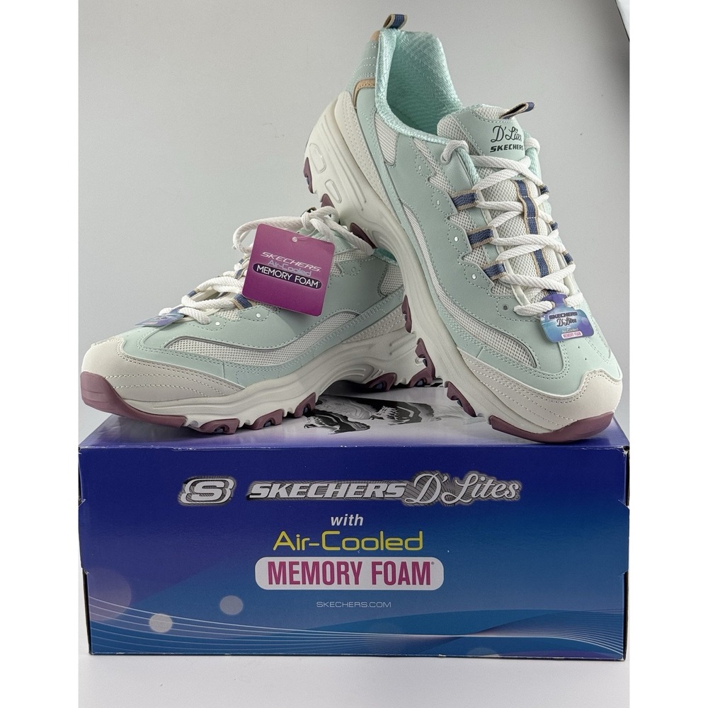Skechers D'Lites Retro Radiance Women's 11 Mint Multi Chunky Sneaker 150555 NEW